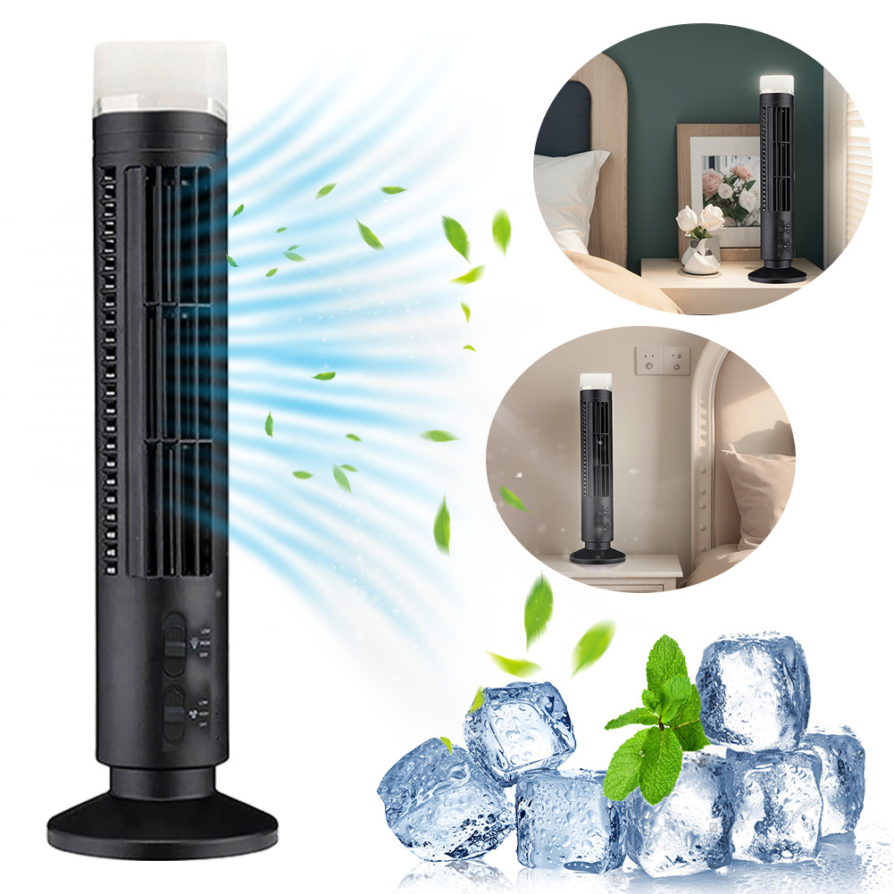 Jual LED Tower Fan Bladeless Cooling Fan 2 Gear Speed Stand Up Tower ...