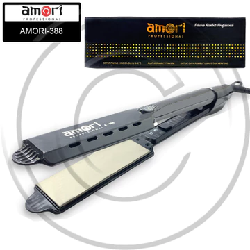 AMORI 388 Catokan Rambut Plat Lebar Rata Dengan Ceramic Tourmaline Ionic CO