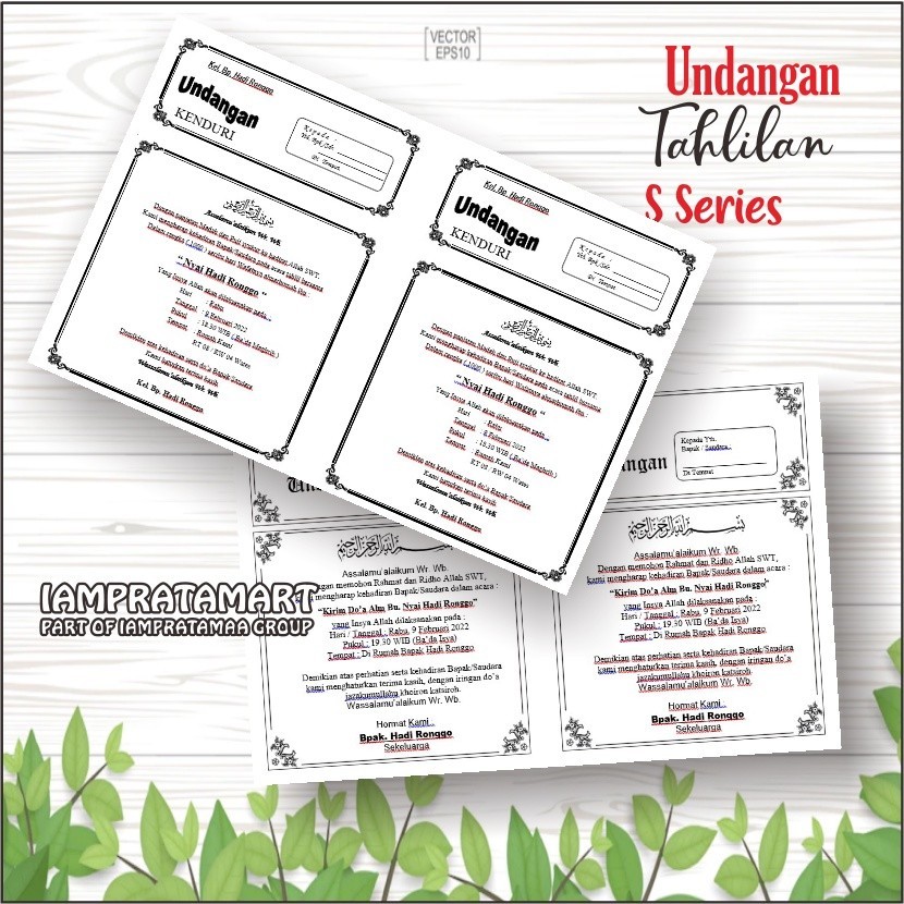 Jual IAMPRATAMART - UNDANGAN MENGENANG TAHLILAN / PENGAJIAN 7 / 40