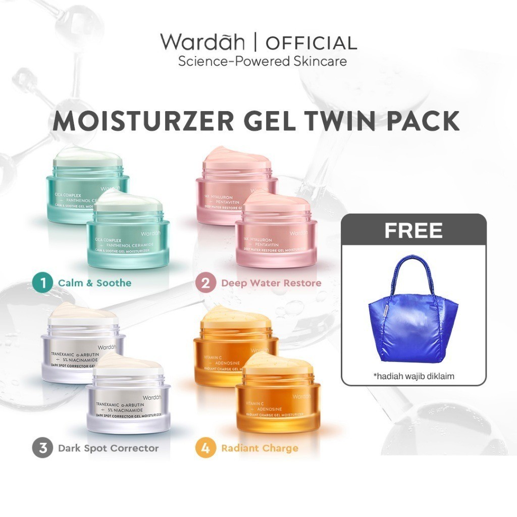 New! Wardah Moisturizer Gel Twinpack All Variant - 30 g