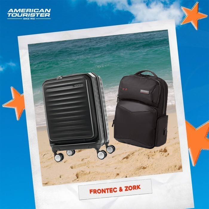 Jual American Tourister Business Set Bundle Frontec Cabin Jet Black ...