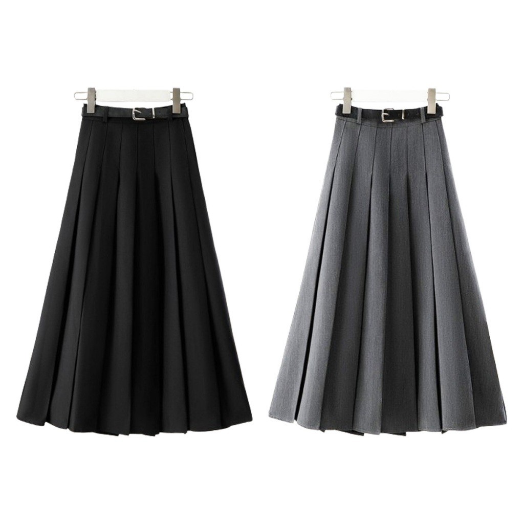 Jual ALLURE PAKAIAN Korean Style Rok Panjang rampel 1 set sabuk ...