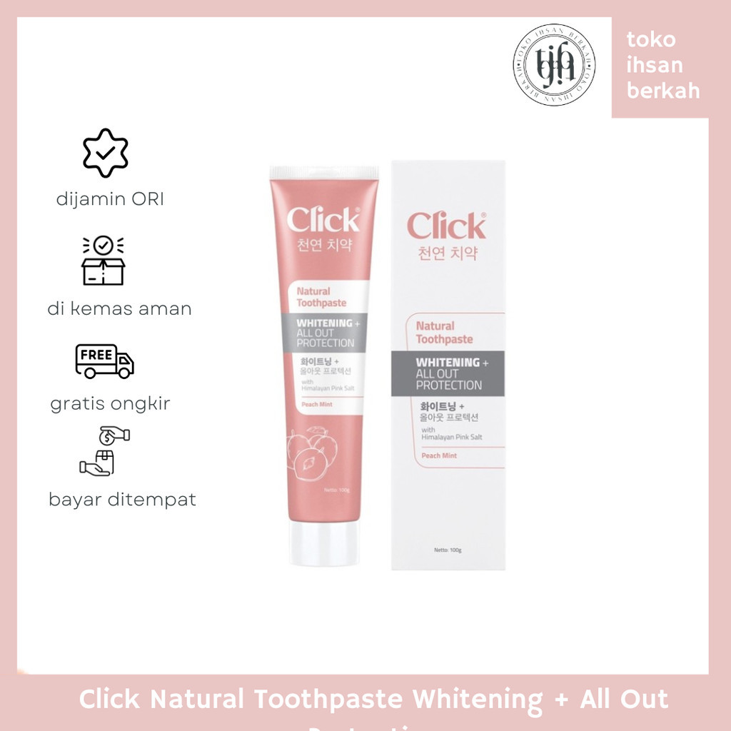 Jual Click Natural Toothpaste Whitening + All Out Protection | Shopee ...