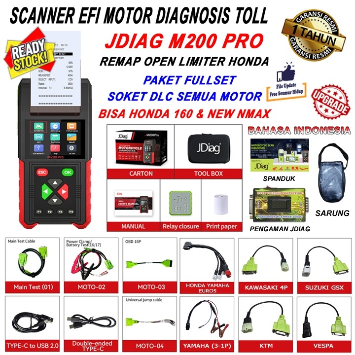 Jual Scanner Motor JDiag M200 / M200 PRO REMAP Motor Scanner Function ...