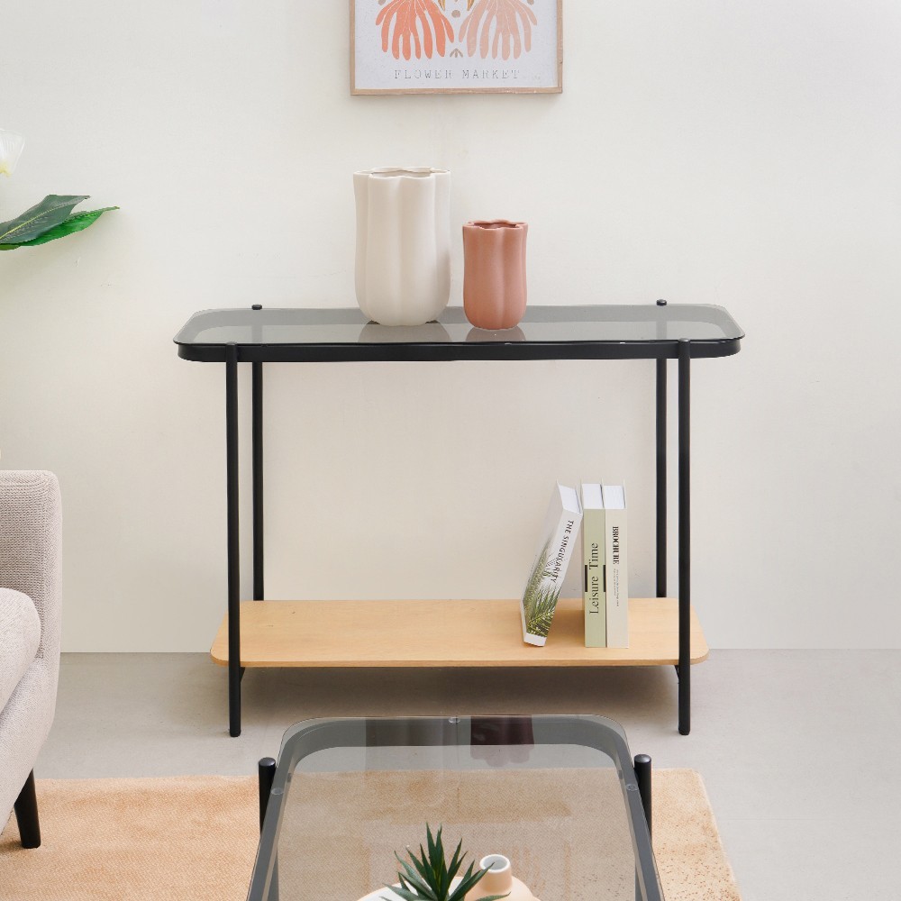 Jual Informa Dario Meja Konsol Smoked Glass - Hitam Console Table Meja ...