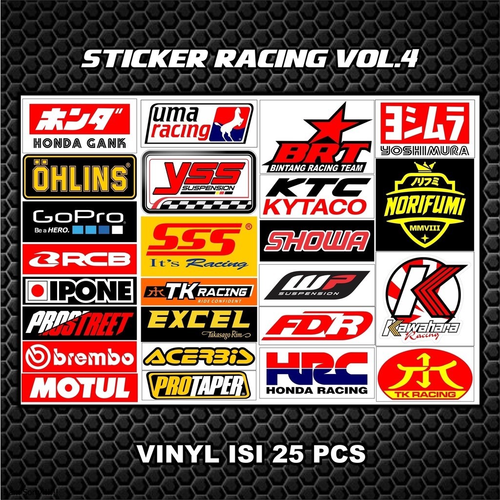 Jual STIKER PACK RACING ISI 25pcs/27pcs Stiker Racing Stiker Motor ...