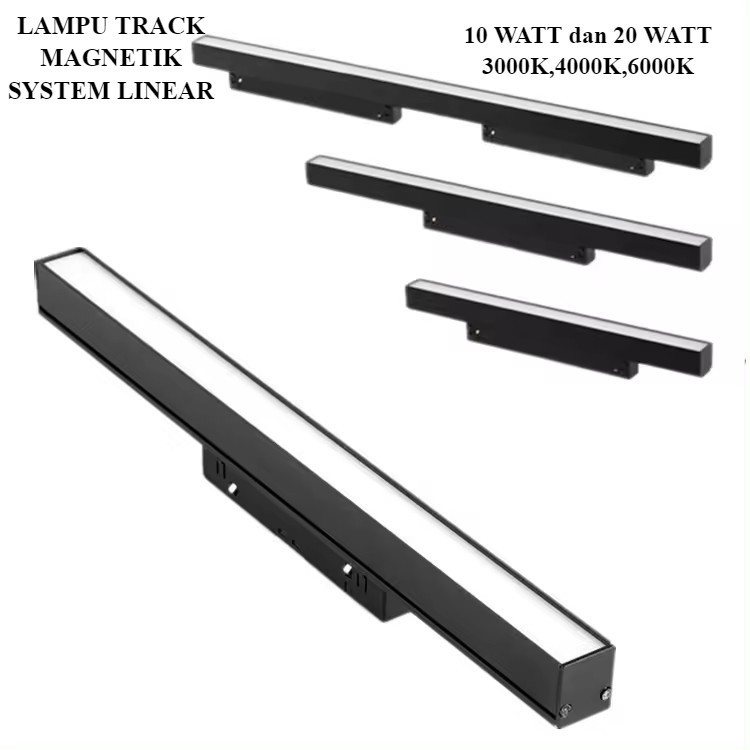 Jual LAMPU MAGNETIC LED TRACK LIGHT SYSTEM LINEAR 10WATT 20WATT LED ...