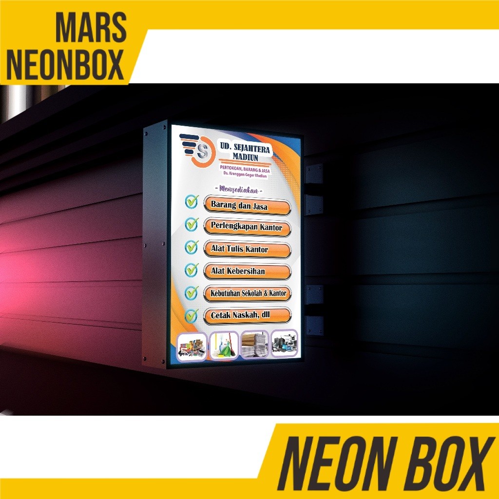 Jual Neon Box Custom Untuk Indoor & Outdoor – Variasi Persegi 50 cm x ...