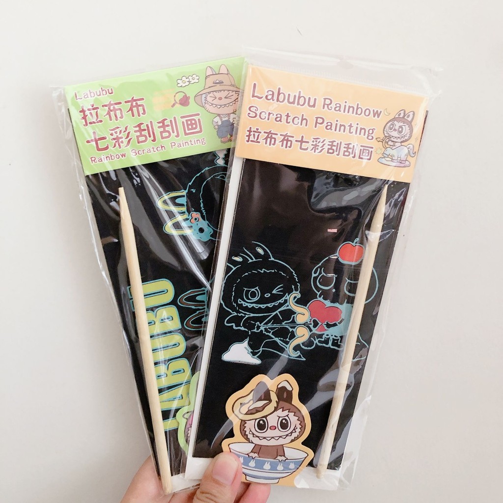 Jual Magic Scratch Karakter Labubu / Black Cardboard / Buku Magic Warna ...