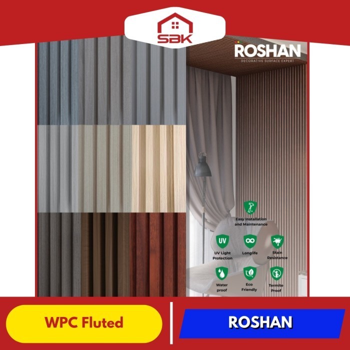 Jual Dekorasi Dinding | Wall Panel Fluted WPC Roshan 2900x160MM ...