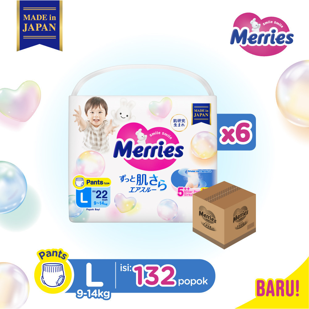 Jual Merries Premium Popok Bayi Celana L22 Carton | Shopee Indonesia