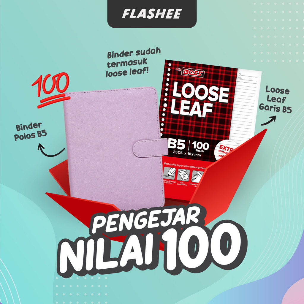 Jual Flashee Paket Binder B5 26 Ring Sudah Termasuk Loose Leaf 100 ...