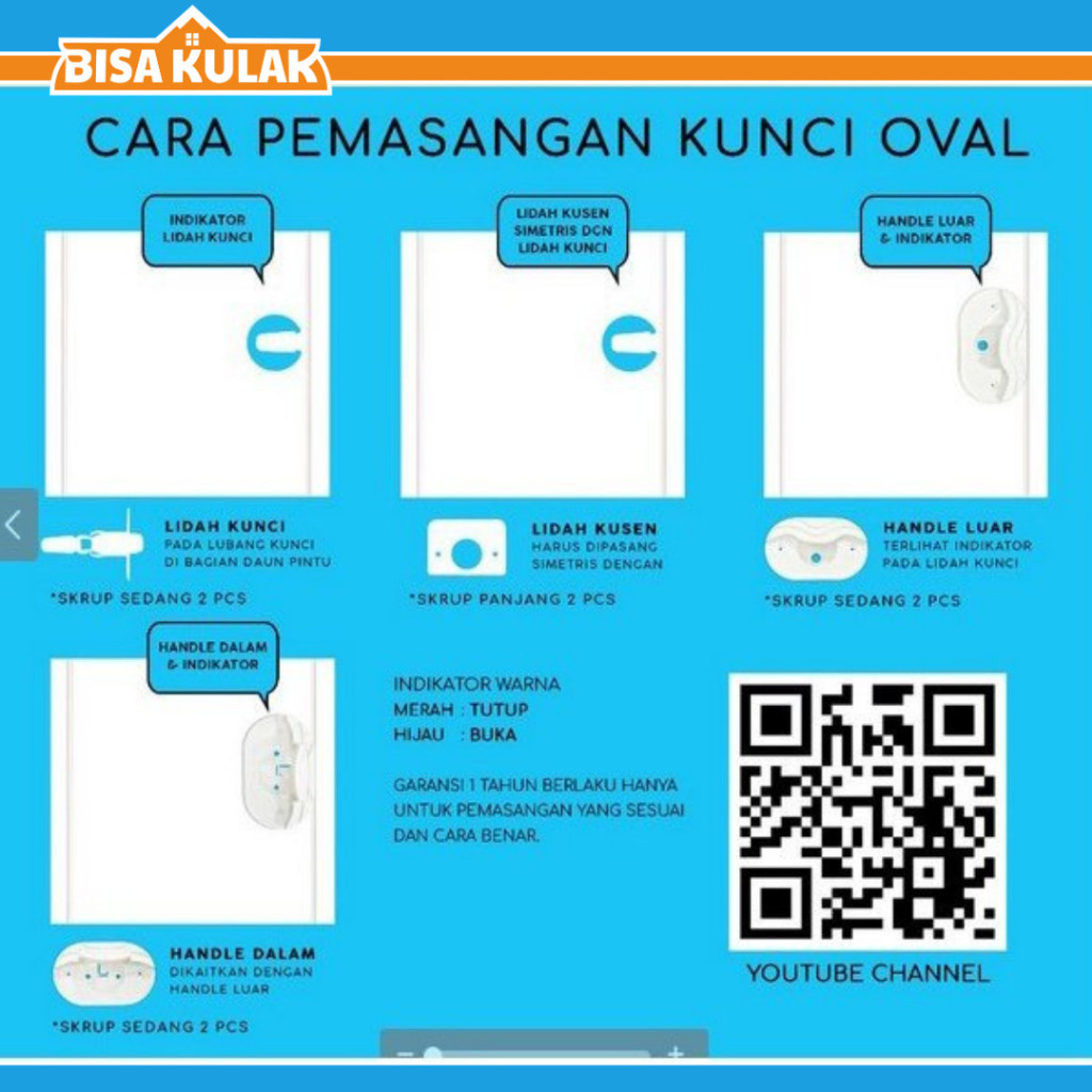 Jual Handle Pintu PVC / Kunci Kamar Mandi PVC / Kunci Plastik Oval ...