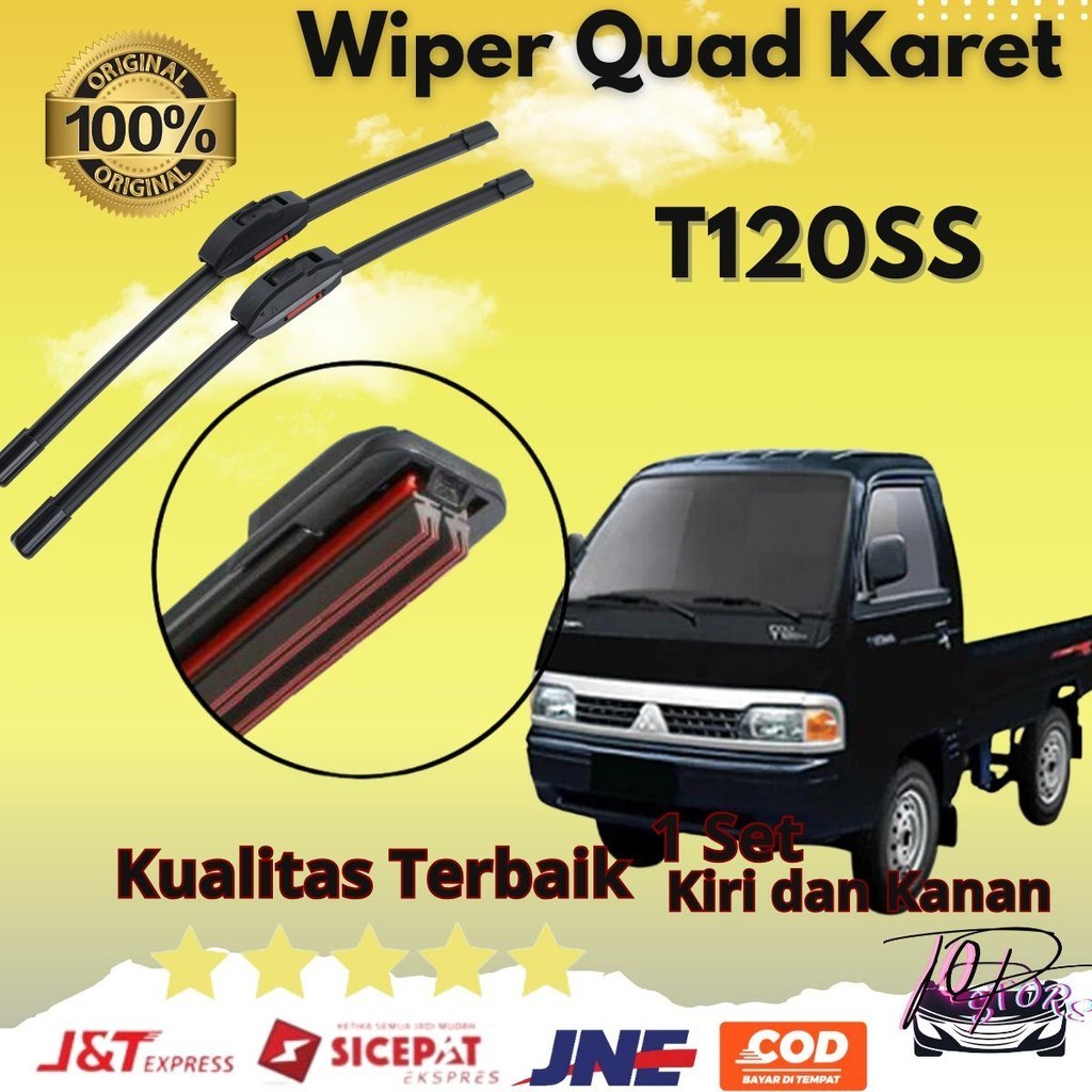 Jual Wiper Quad Karet Karet T Ss Sapuan Kaca Mobil Model Frameless