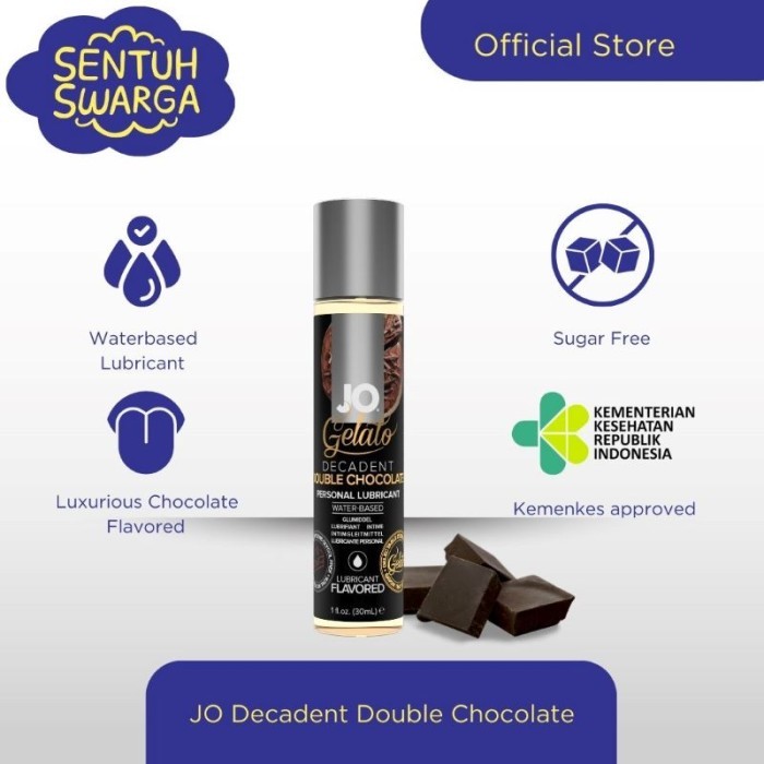 Aromatisiertes Gleitgel Schokolade System JO Gelato Gleitgel Double  Chocolate – Wasserbasiert, Ohne Zucker & Parabene