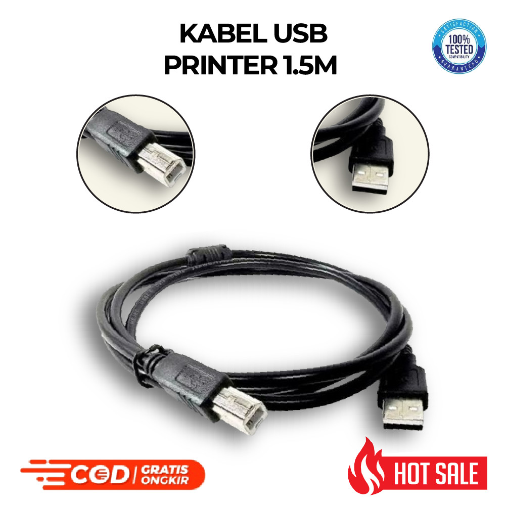 Jual Kabel USB Printer Universal AM to BM High Speed 1.5m 3m Kabel Data ...