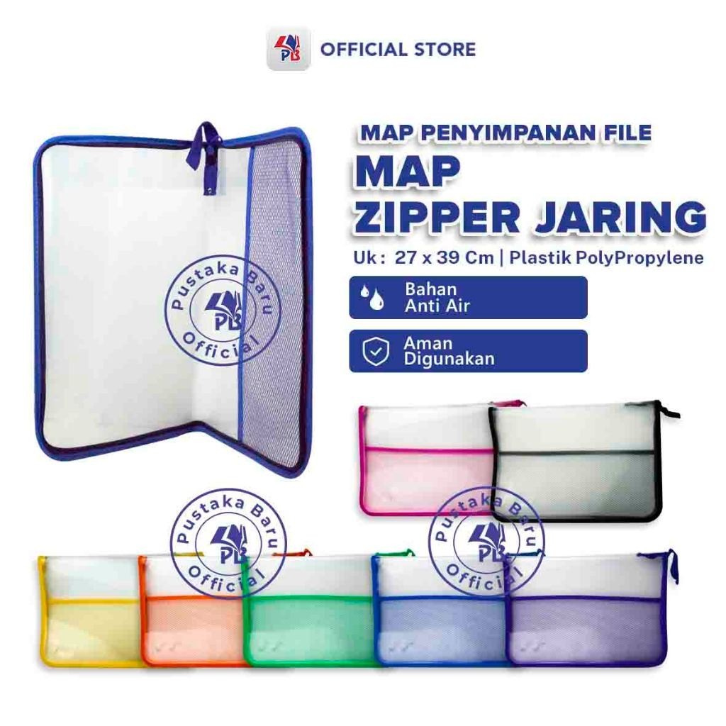 Jual Map Plastik Map File Folio Zipper Motif Jaring Resleting