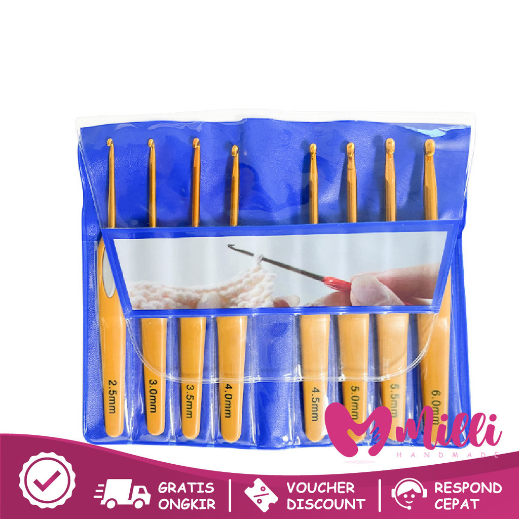 Jual Hakpen Classic Gold Jarum Rajut Set 8pcs | Shopee Indonesia
