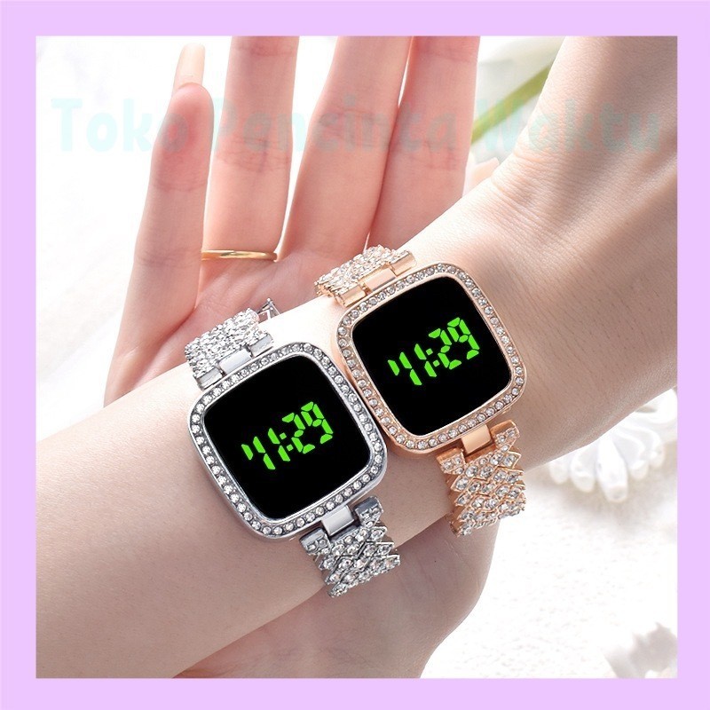 Jual Jam Tangan LED-Digital Wanita Berlian: Layar Tampilan Besar ...