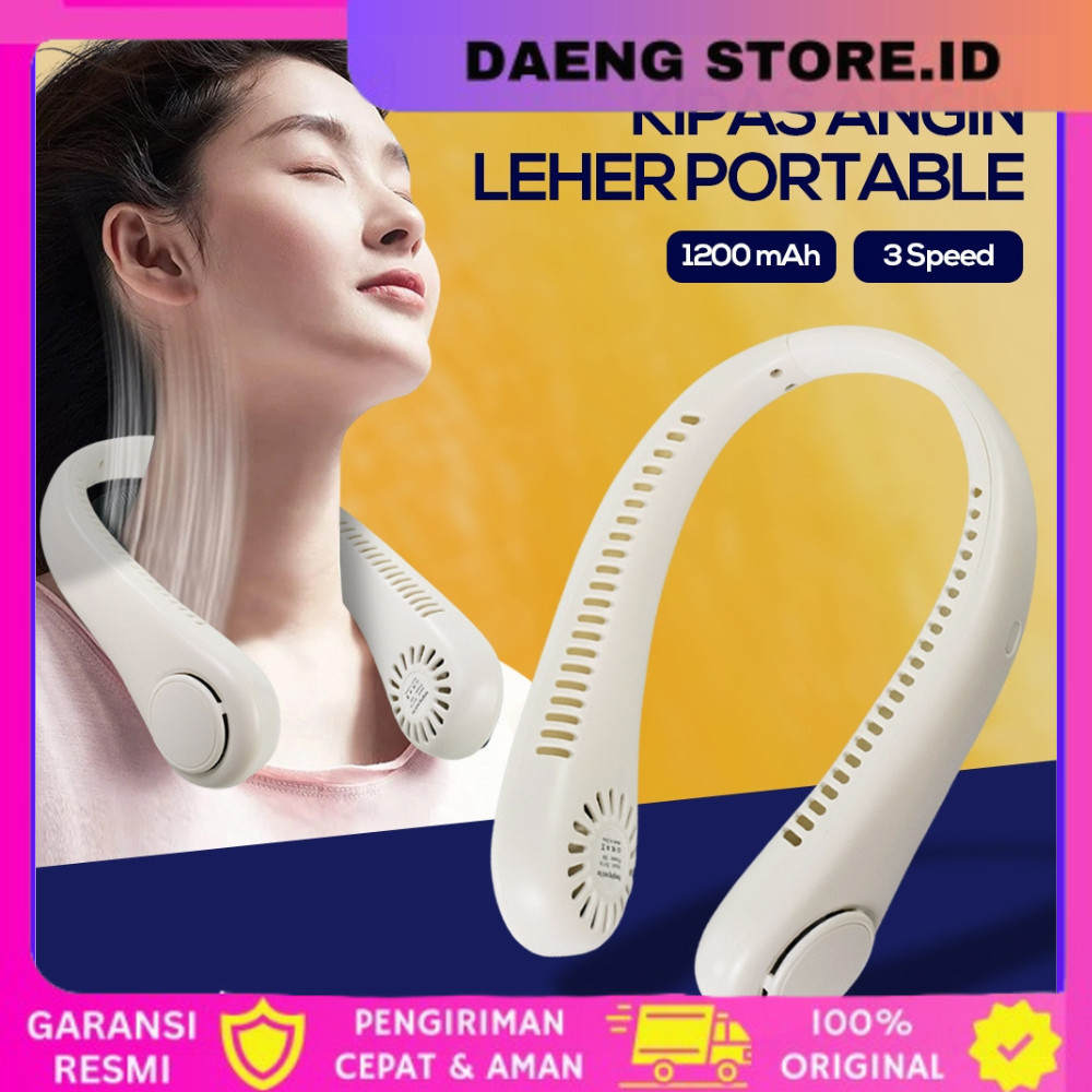 Jual Kipas Angin Leher Portable 3 Speed Adjustable 1200mAh KIPAS ANGIN