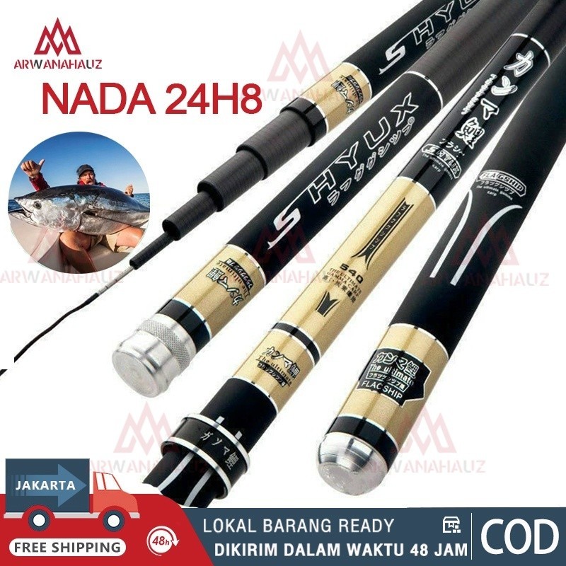 2.7M-6.3M High Kualitas Super Ringan Serat Karbon Keras Tangan Pancing Teleskopik Pancing Batang Joran Pancing joran pancing karbon Penyetelan saluran 24H8