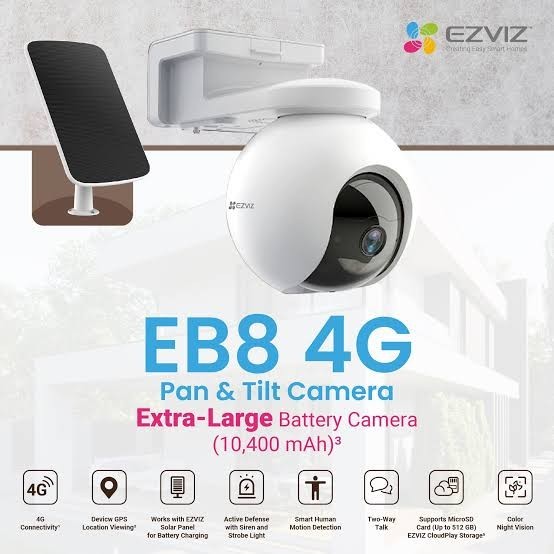 Jual Ezviz EB8 2K 3MP 4G Sim Card Battery PTZ Camera Two Way Talk ...