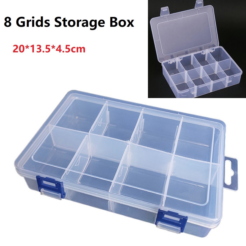 Jual 8 Grids Transparent Plastic Storage Organizer Compartment ...