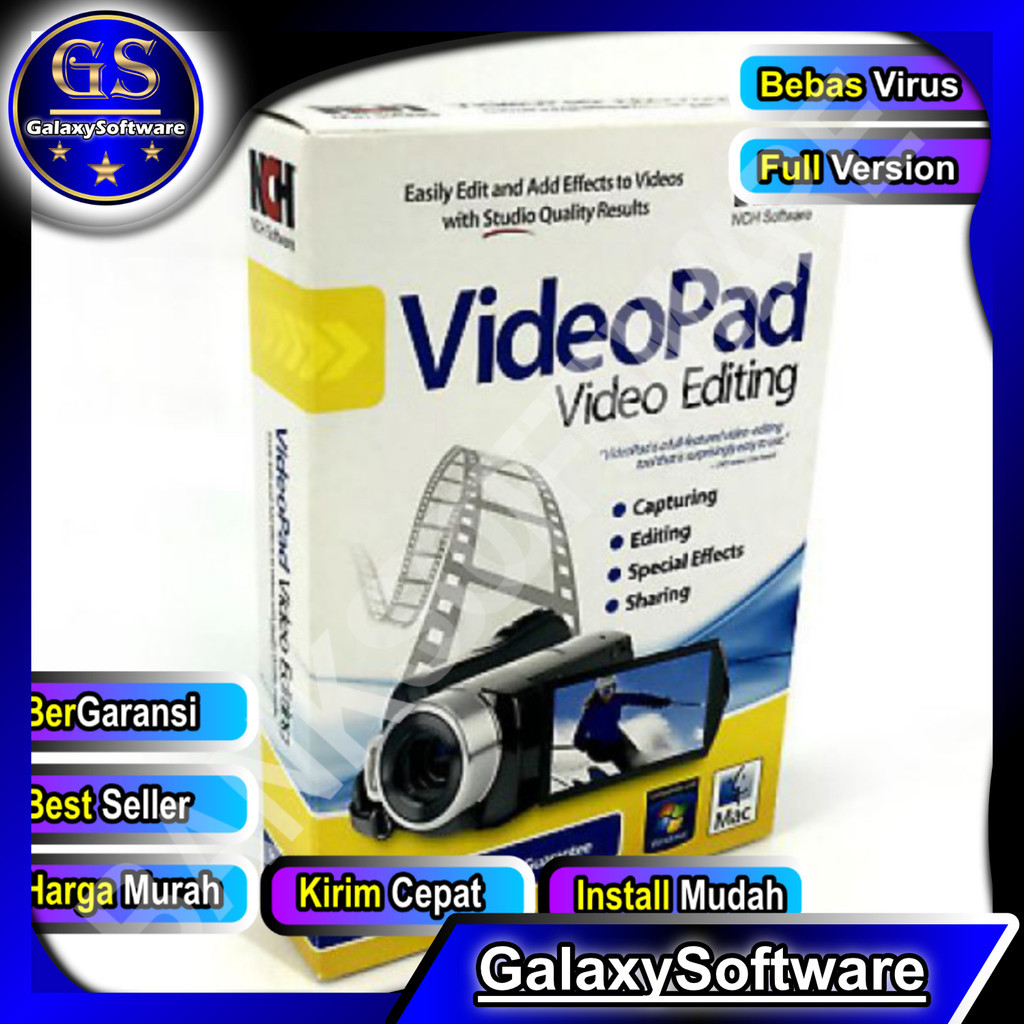 Jual NCH VideoPad Pro v16.00 2024 Windows [Full Version] software video ...