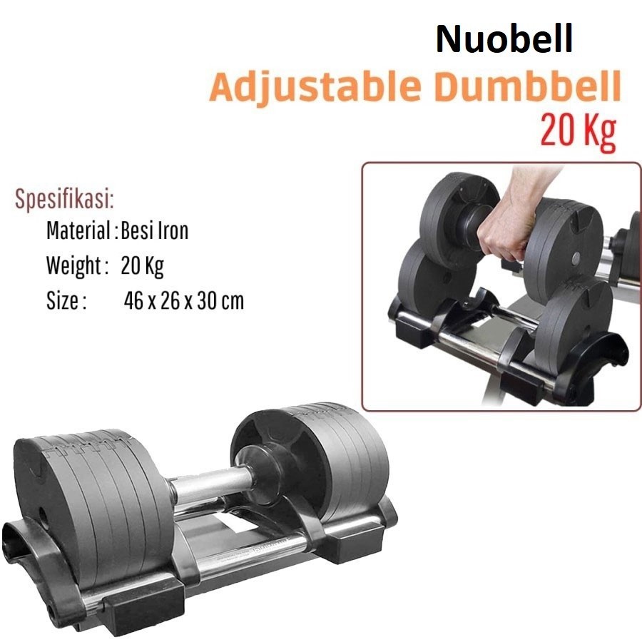 Jual NEW BIG PROMO NUOBELL FLEXBELL 20KG Adjustable Dumbell BOWFLEX