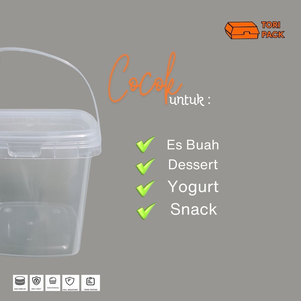 Jual Cup Ember PP Persegi/Kotak 300 ml 500 ml 1000 ml | Shopee Indonesia