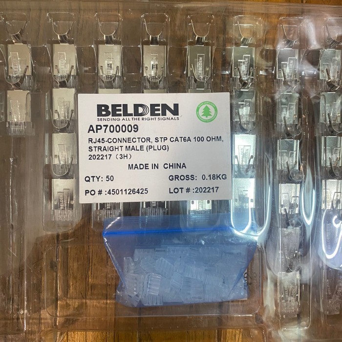 Jual Pin Konektor RJ45 Belden Cat 6A AP700009 STP Cat6A Connector ...