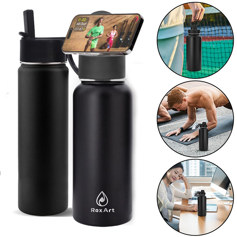 Jual Insulated Water Bottle 32oz Leak Proof Double Wall Vacuum ...