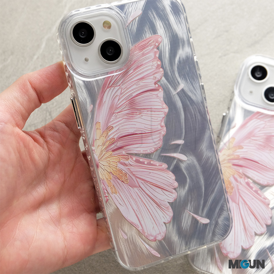 Jual Butterfly Flower Silver Hologram Case iPhone 11 11PRO 11PROMAX 7 8 ...
