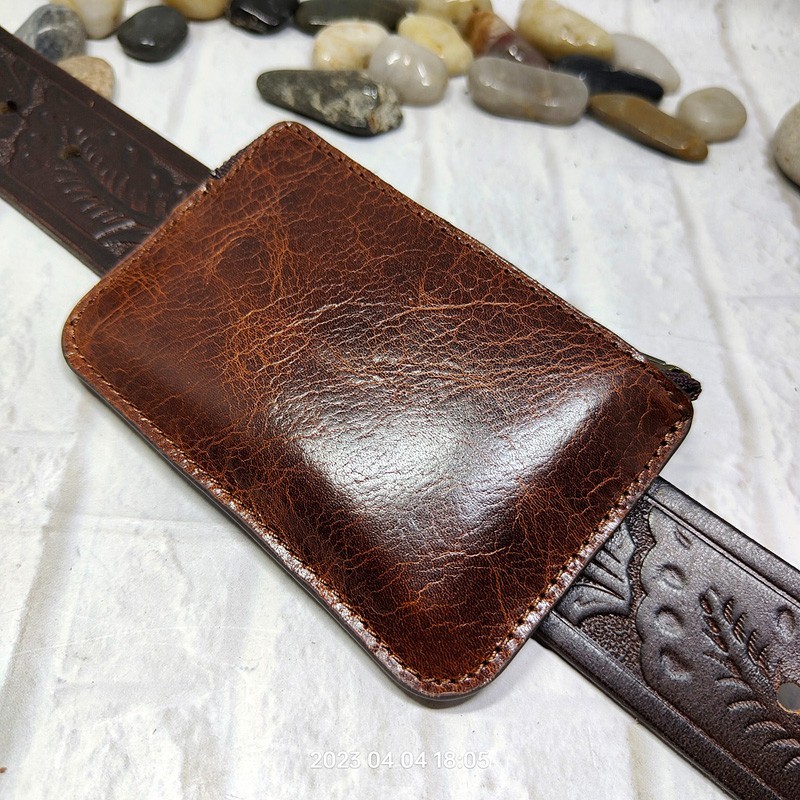 Leather zipper driver's license card bag main image 0