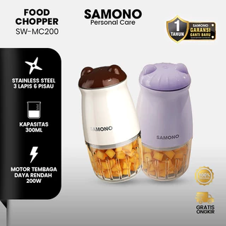 SAMONO Chopper Elektrik Kapasitas 300ml Wadah Kaca 6 Mata Pisau 200 Watt Garansi 1 Tahun Ganti Baru SW-MC200