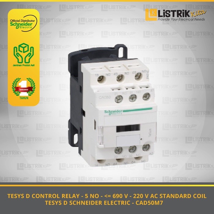 Jual SCHNEIDER ELECTRIC TESYS D CONTROL RELAY 5NO 690V 220VAC STANDARD ...