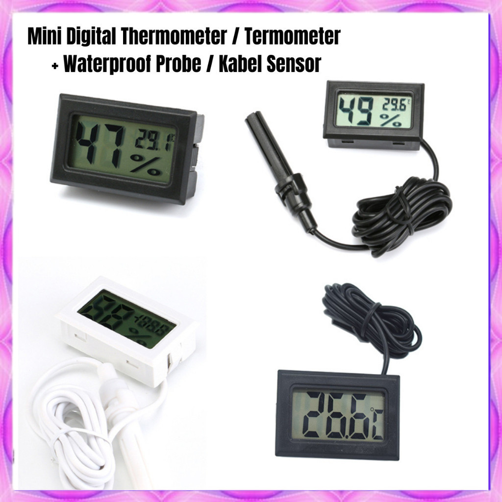 Jual Mini Digital Thermometer / Termometer + Waterproof Probe / Kabel ...