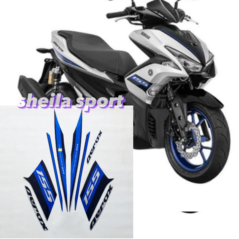 Jual Striping sticker lis body yamaha aerox 155 type r thn 2018 silver ...