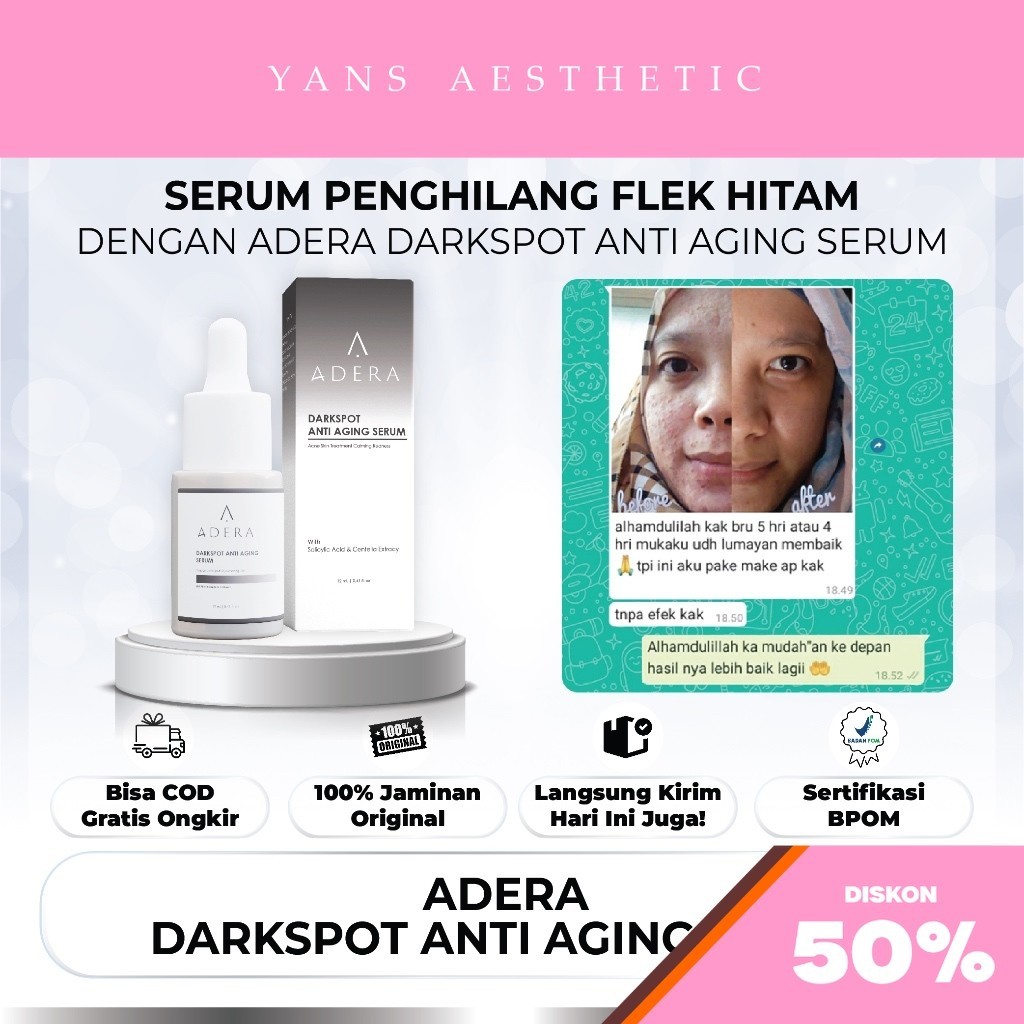 Jual ADERA DARKSPOT SERUM Menghilangkan Flek Hitam, Keriput, Dan Bekas ...