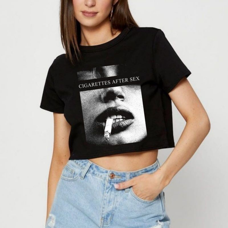 Crop Top CIGARETTES AFTER SEX Kaos Crop Tee Unisex y2k style Croptee  All Size S M L XL Vintage Band Metal Anime KPop Rock StreetWear 