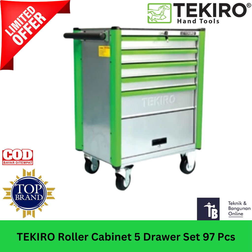 Jual TEKIRO Roller Cabinet ST-RC1638 5 Drawer 1set (97pcs) / Troli ...
