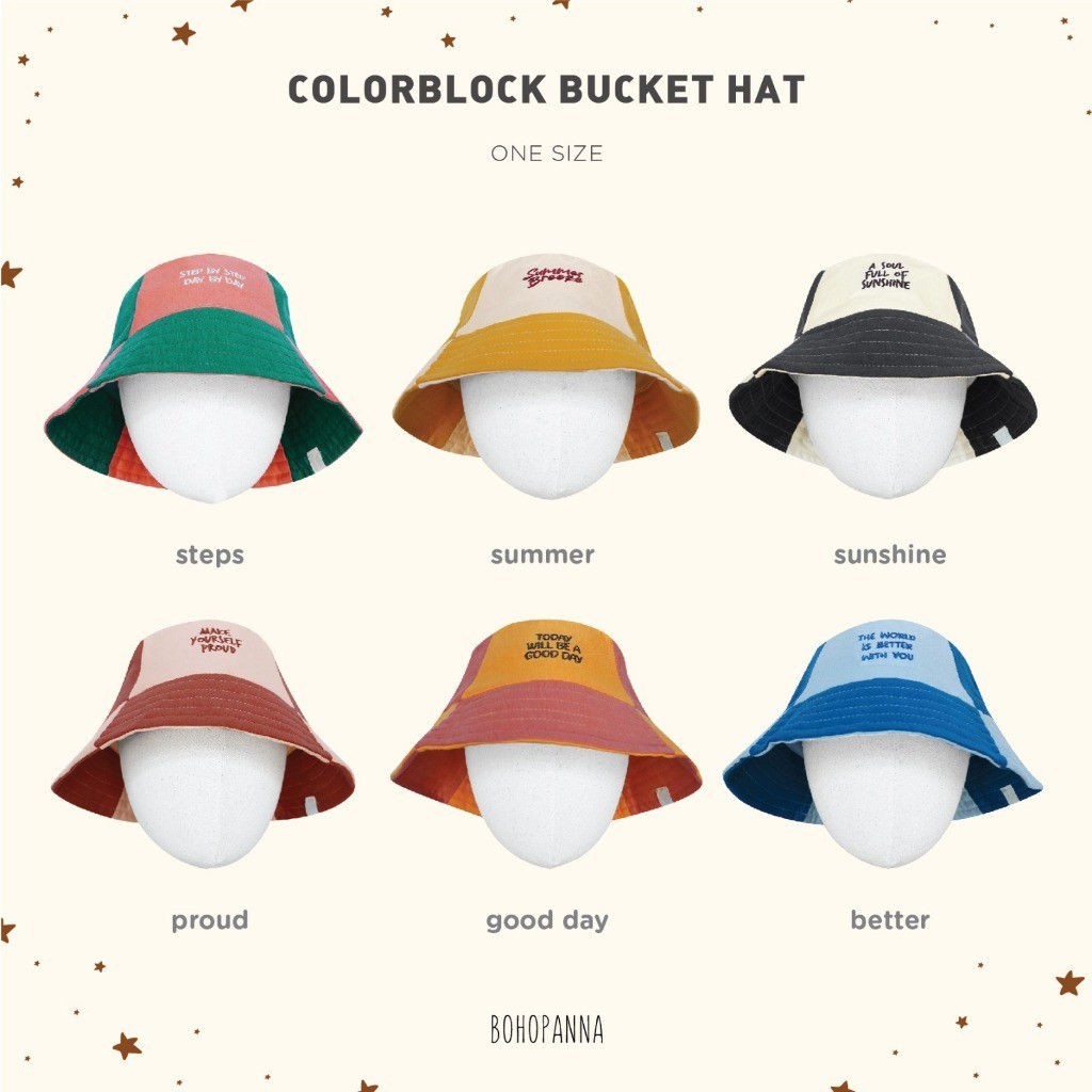 Jual Bohopanna - Colorblock Bucket Hat - topi anak | Shopee Indonesia