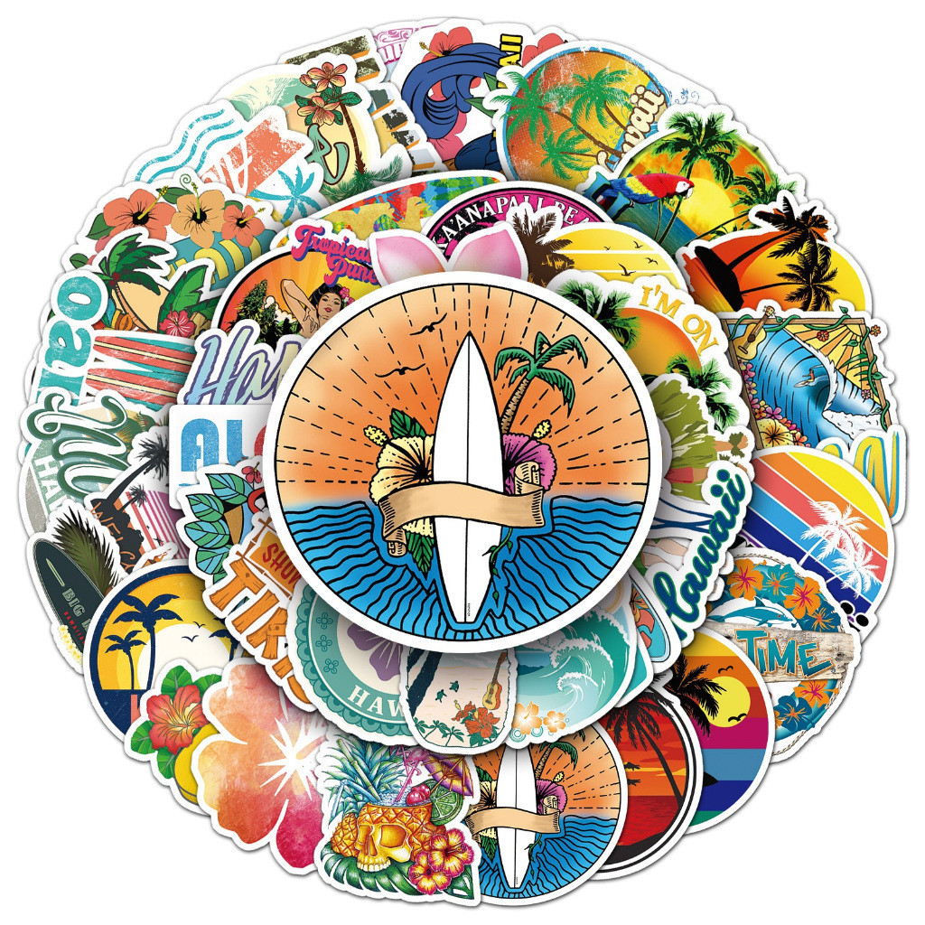 Jual Sticker Pack vinyl isi 50 pcs | anti air varian STICKER BEACH ...