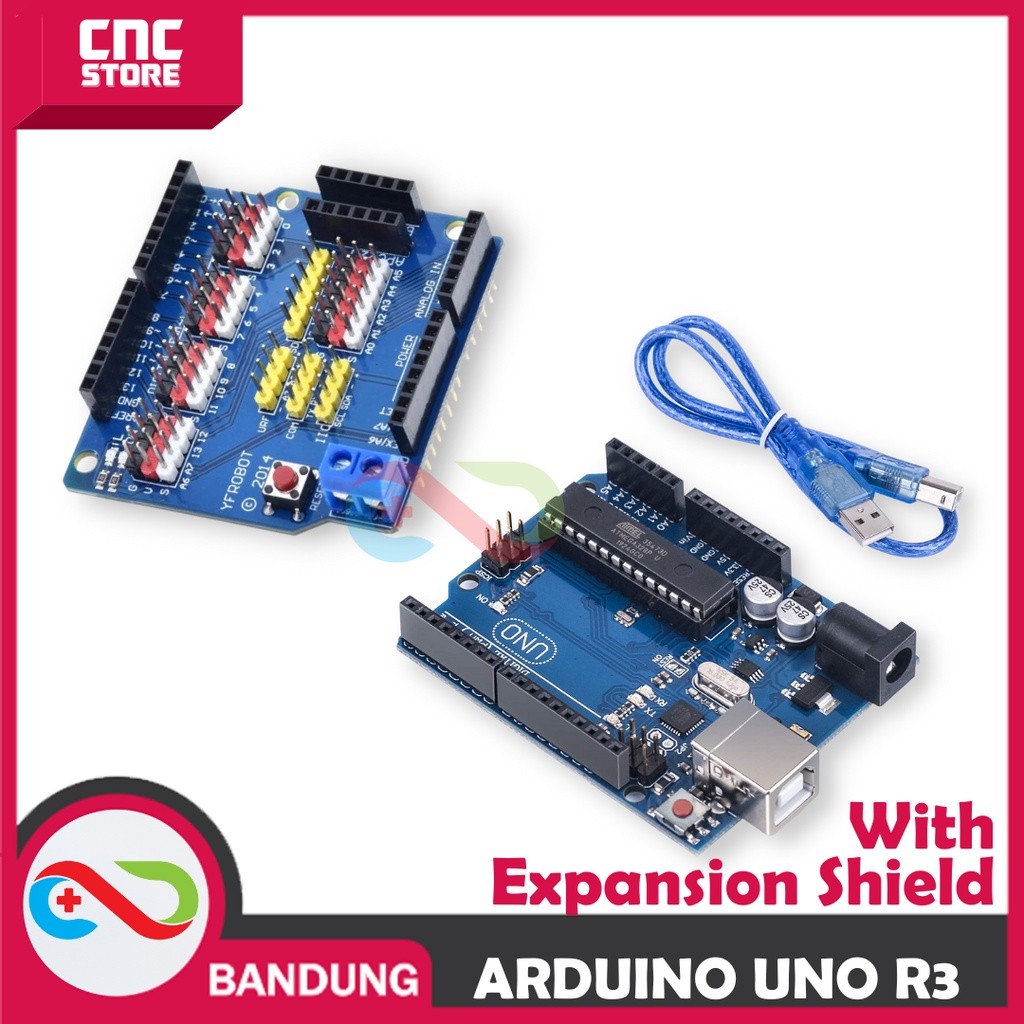 Jual ARDUINO UNO R3 ATMEGA328P ATMEGA 16U2 PLUS EXPANSION SHIELD ...