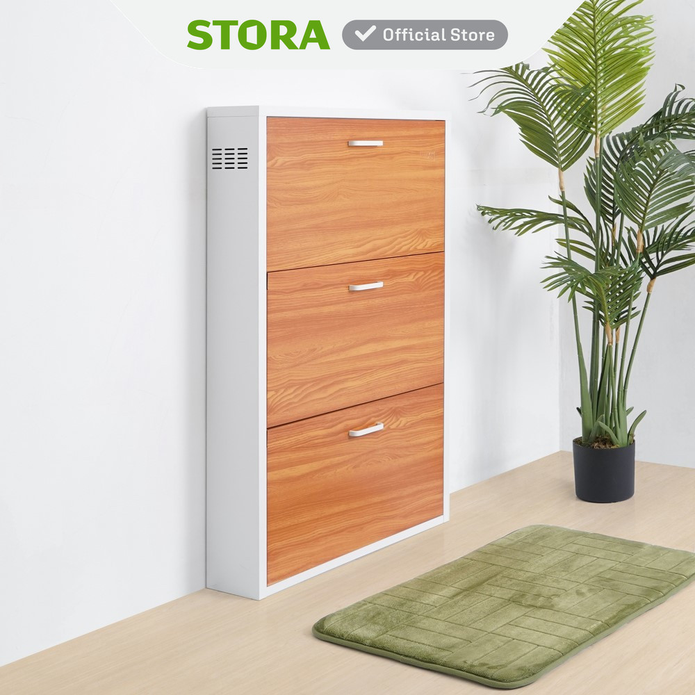 Jual Stora Kabinet Sepatu 3 Tingkat - Cokelat Organizer Sandal Dan ...