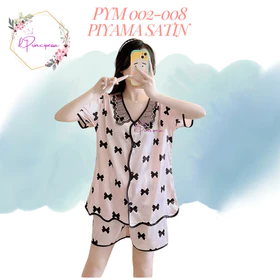 Pym 002 8 Piyama Wanita Satin Baju Tidur Wanita Satin Setelan Celana Pendek Satin