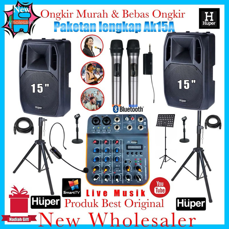 Jual Paket Sound System 15 inch Huper Ak15A original Live Musik Hajatan ...