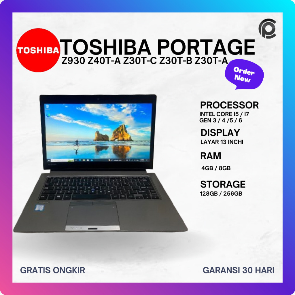 Jual Toshiba Portage Z30T-C Z30T-B Z30T-A Z930 Z40T-A i5 i7 gen 4 gen 5 ...