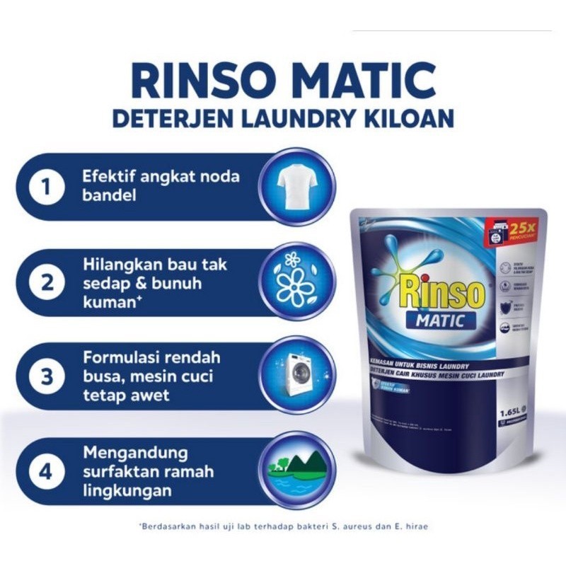 Jual RINSO MATIC SABUN CAIR PROFESIONAL 1,65Liter | Shopee Indonesia
