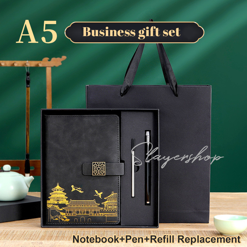 Jual Notebook Gaya Klasik Notebook Tebal Notebook A5 pena kotak hadiah ...